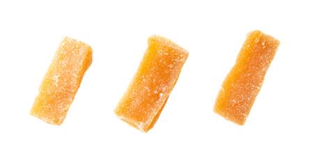 Dried papaya isolated on white background.