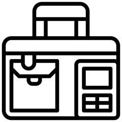 briefcase line icon,linear,outline,graphic,illustration