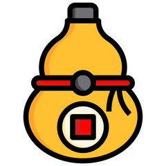calabash flat icon,linear,outline,graphic,illustration