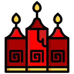 Fototapeta premium candle flat icon,linear,outline,graphic,illustration