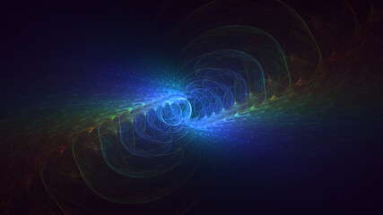 3D rendering abstract colorful fractal light background