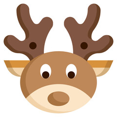 reindeer flat icon,linear,outline,graphic,illustration
