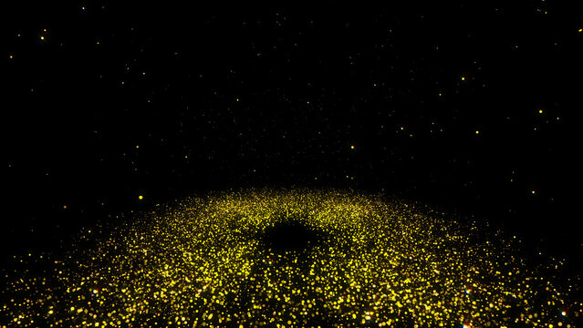 circle floor particles explosion and dust abstract background.