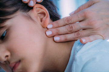 Pediatrician Endocrinologist Examining Lymph Nodes of a Preschooler Boy