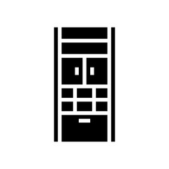 storage bathroom interior glyph icon vector illustration