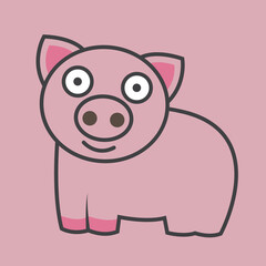 illustration of a cartoon pig