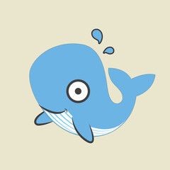 Obraz premium illustration of a cartoon whale