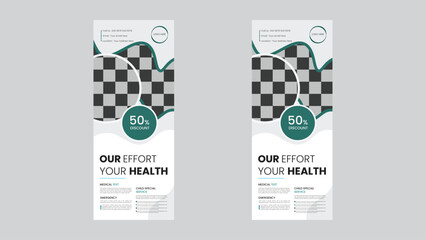 Medical roll up banner face book cover design flyer social media post logo.