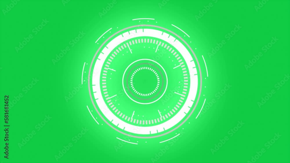 Poster abstract circle and line hud technology hud display animation for green screen background 4k.