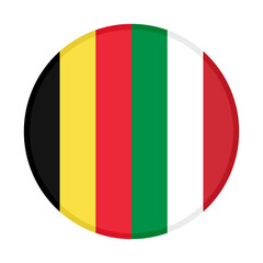 round icon of belgium and italy flags. vector illustration isolated on white background