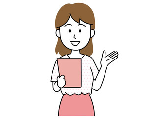 案内をする女性のイラスト