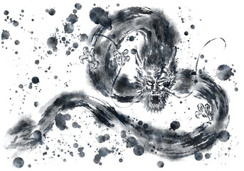 Oriental Dragon Image Illustration Hand Drawing