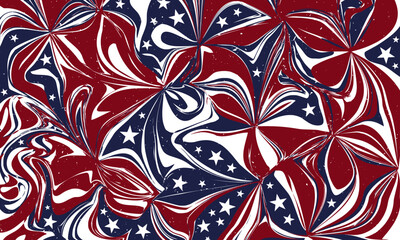Abstract Flower and Stars Background | Fourth of July Independence Day Theme