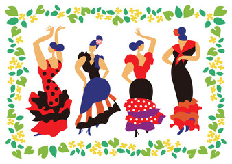 フラメンコダンサーズ_4人の女性