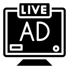 Advertising glyph icon,linear,outline,graphic,illustration