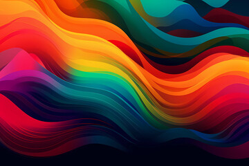 Fototapeta premium A vibrant abstract background with a gradient of rainbow colors. digital art illustration. generative AI.