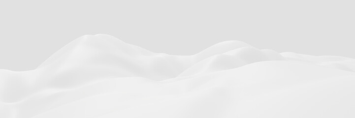 3D snow mountain. White  terrain. Cold environment.