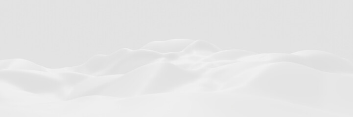 3D snow mountain. White  terrain. Cold environment.