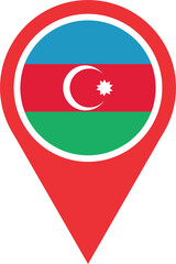 Obraz premium Azerbaijan flag pin map 2023031396