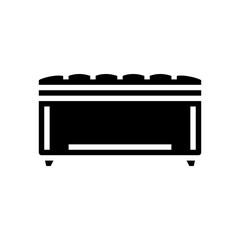 bedroom bench bedroom interior glyph icon vector illustration