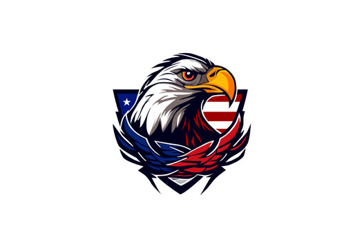 eagle head emblem america vector logo