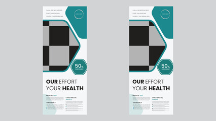 medical roll up banner design poster paper set social media post face book cover pot 