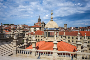 Fototapeta na wymiar Santiago de Compostela view from the Cathedral, Galicia, Spain