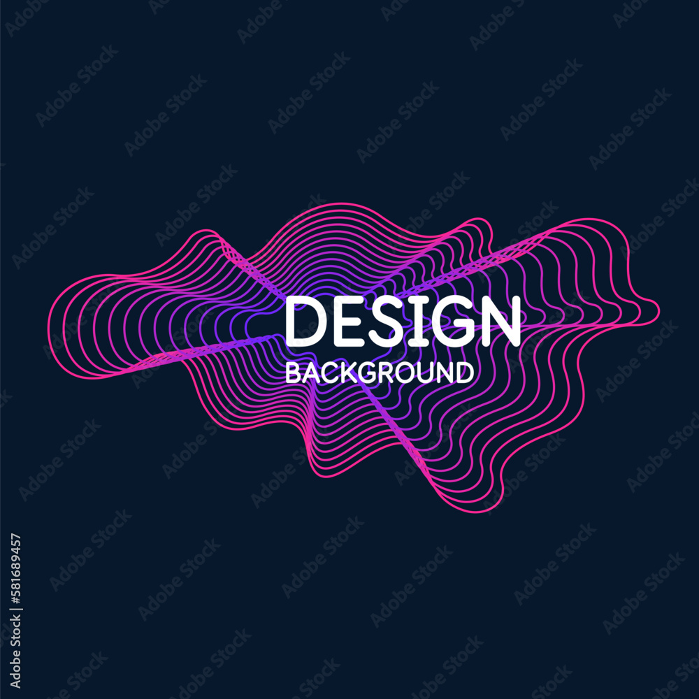 Poster poster with dynamic waves. vector illustration in minimal style. abstract background.