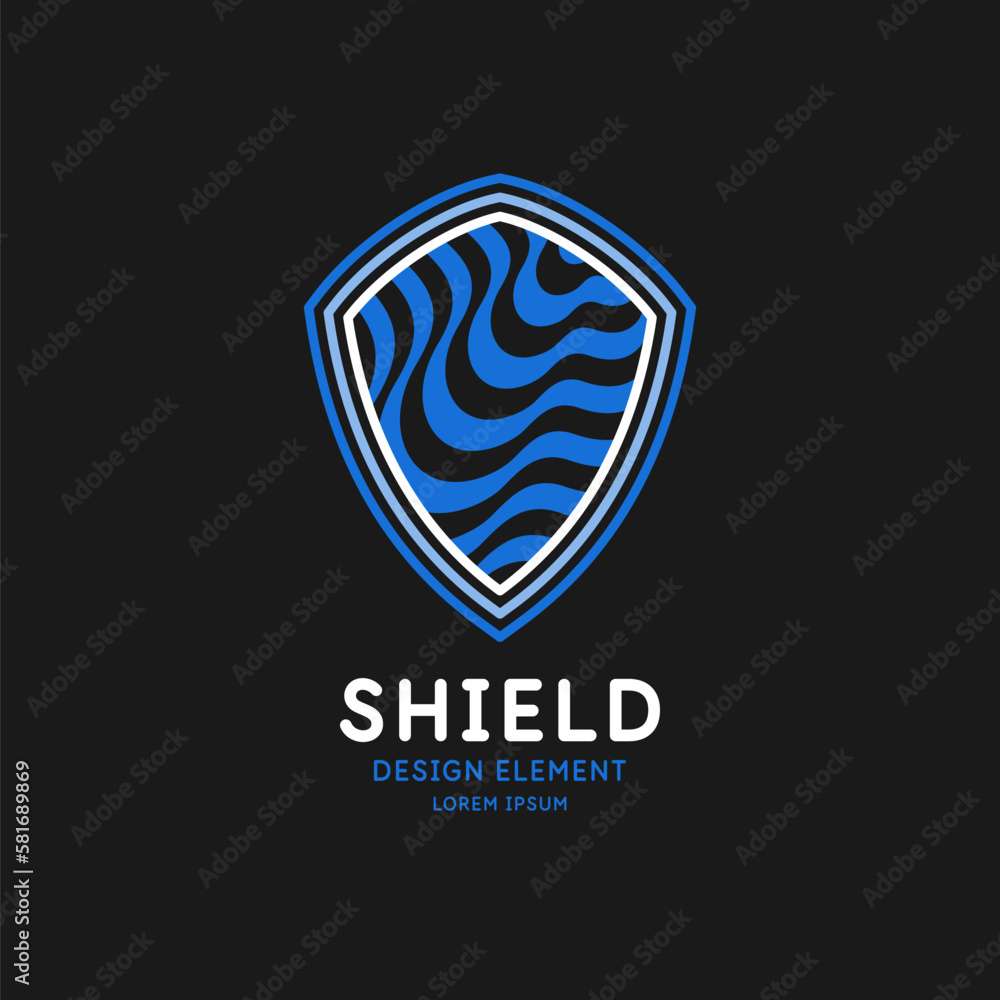 Poster shield, a symbol of protection and reliability. graphic element for design. isolated image of the sh
