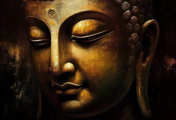 Deurstickers Buddha statue, Oil Painting, Generative AI © Vig