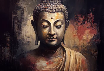 Foto op Canvas Buddha statue, Oil Painting, Generative AI © Vig