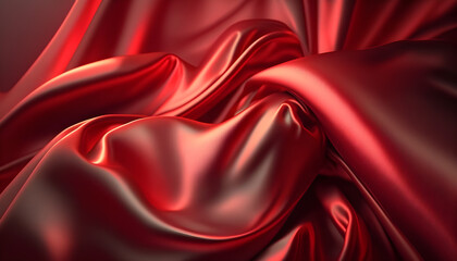 Vibrant Red Silk Fabric background