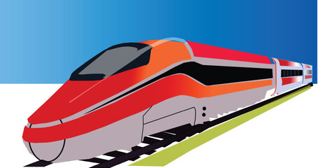 Bullet train on a railway station