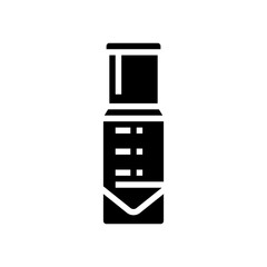 conical vial chemical glassware lab glyph icon vector illustration