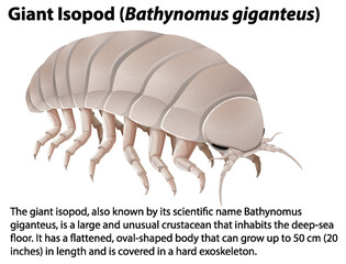 Giant Isopod (Bathynomus Giganteus) with Informative Text
