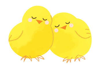 Watercolor cute chick