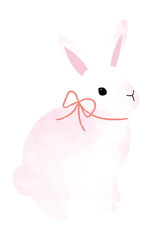 Watercolor cute rabbit