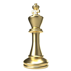 The gold king chess png image 3d rendering
