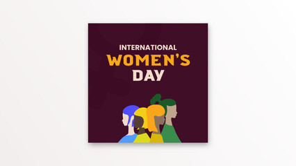 International Womens Day. Womens day celebration background design on march 8th. Vector illustration with copy space area.
