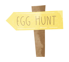 Watercolor egg hunt sign