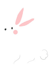 Watercolor cute rabbit