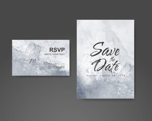 Wedding invitation with abstract watercolor background