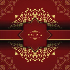 luxury mandalas by combining elegant gold and red colors. mandala designs for prints, flayers, brochures, backgrounds, banners.