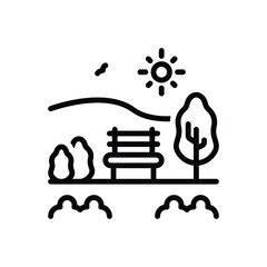 Black line icon for parks