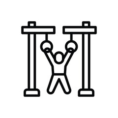 Black line icon for hanging