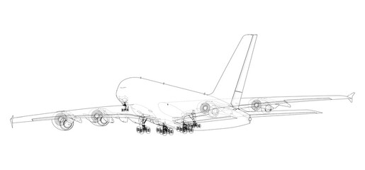 Passenger Airplane. 3d illustration