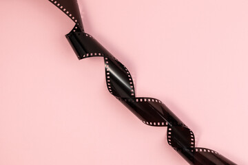 Film strip isolated on pink background