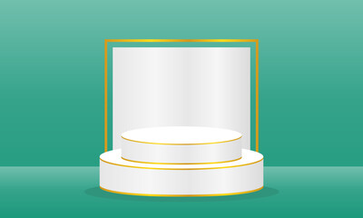 vector illustration 3d podium background design, perfect for advertising, social media post, wallpaper, and other graphic needs.
