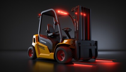 A futuristic forklift is a machine used to lift and move heavy objects, with an elegant and modern design. Generative AI - obrazy, fototapety, plakaty