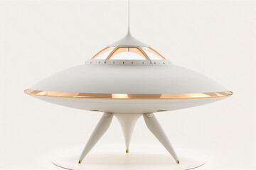 A UFO isolated on a white background, A spaceship on white background